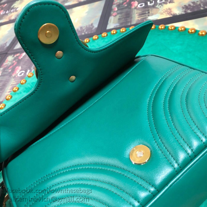 Gucci GG Marmont Small Top Handle Bag Green 498100