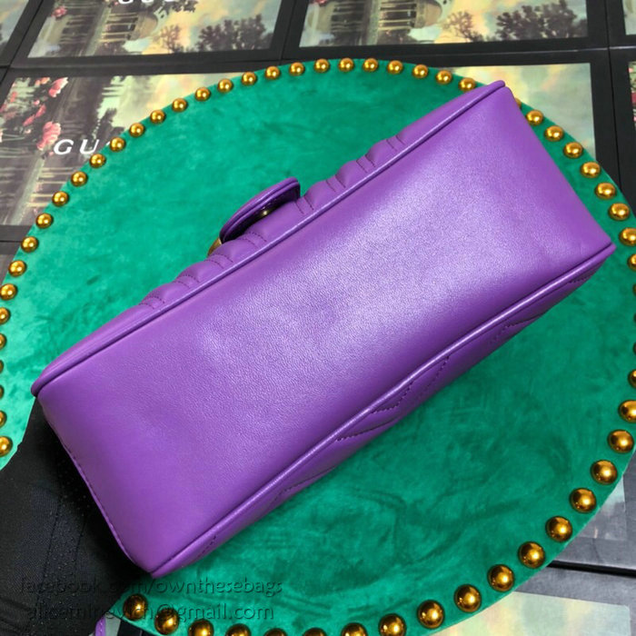 Gucci GG Marmont Small Top Handle Bag Purple 498100