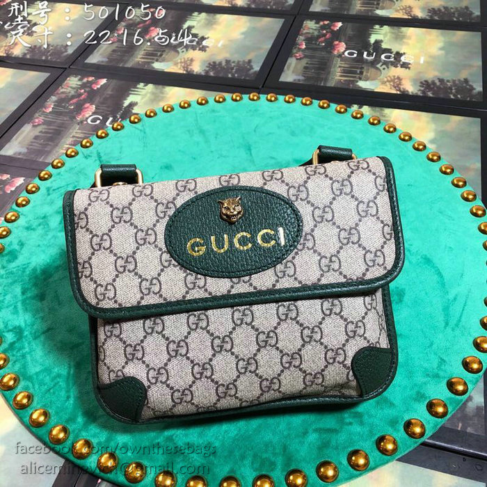 Gucci GG Supreme Messenger Bag Green 501050