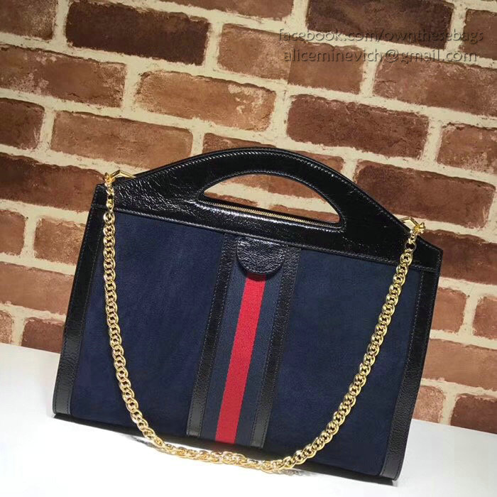 Gucci Ophidia Medium Top Handle Tote Blue 512957