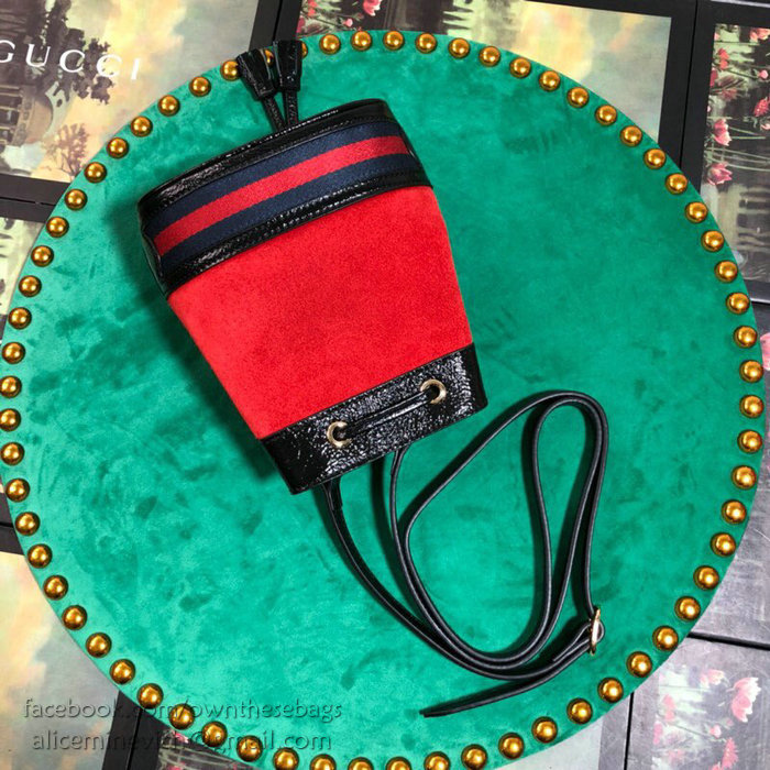 Gucci Suede Bucket Bag Red 550620