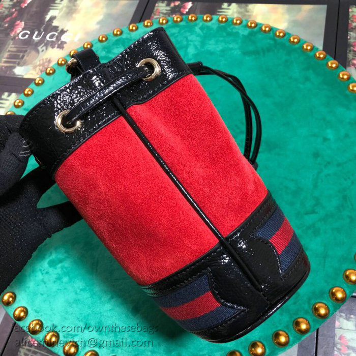 Gucci Suede Bucket Bag Red 550620