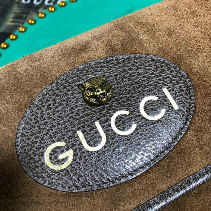 Gucci Suede Messenger Bag Brown 495654