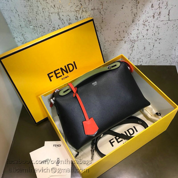 Fendi By The Way Regular Boston Bag Black and Green F81491