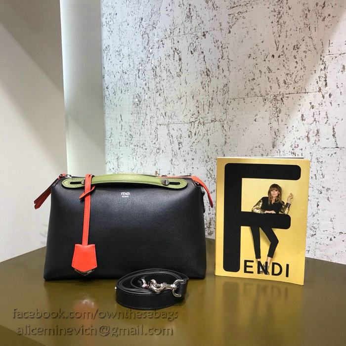 Fendi By The Way Regular Boston Bag Black and Green F81491