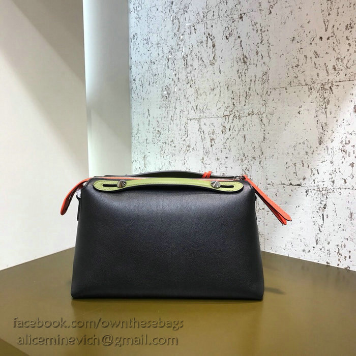 Fendi By The Way Regular Boston Bag Black and Green F81491