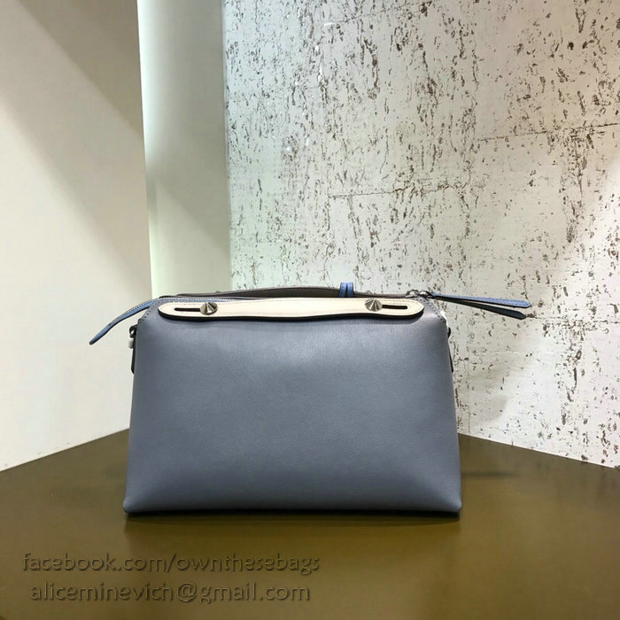 Fendi By The Way Regular Boston Bag Blue and White F81491