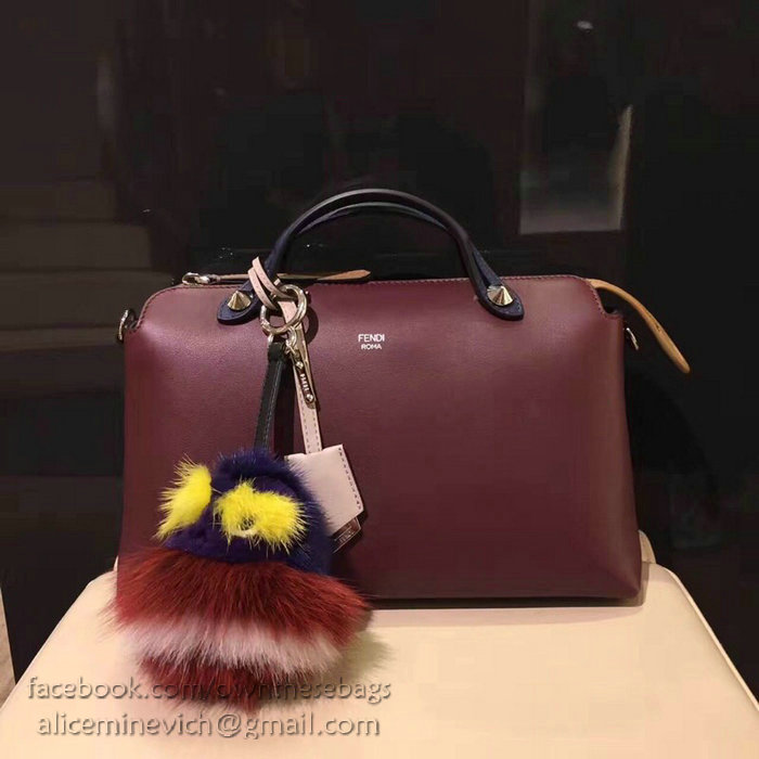 Fendi By The Way Regular Boston Bag Burgundy F81491