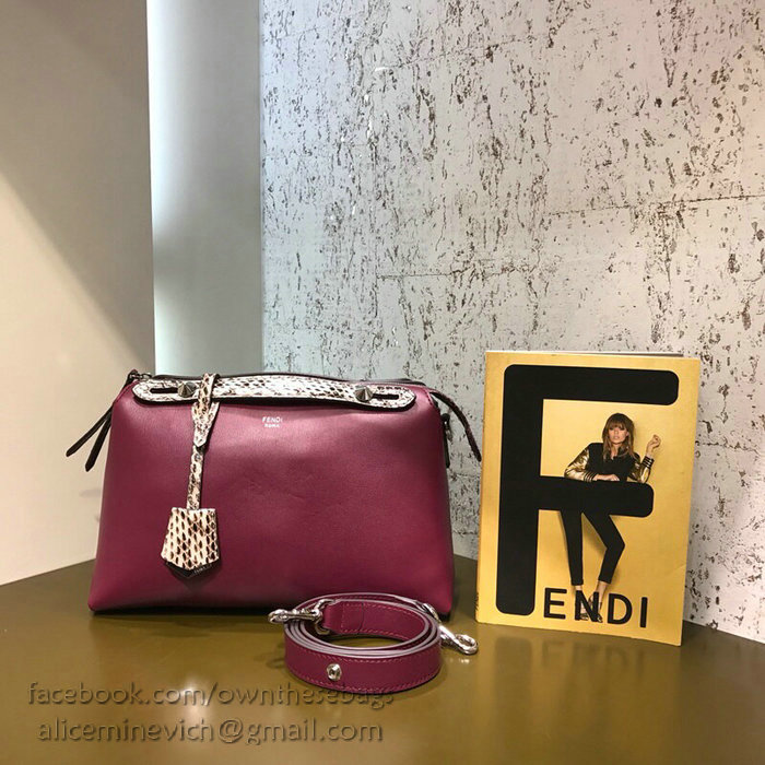 Fendi By The Way Regular Boston Bag Burgundy F871491