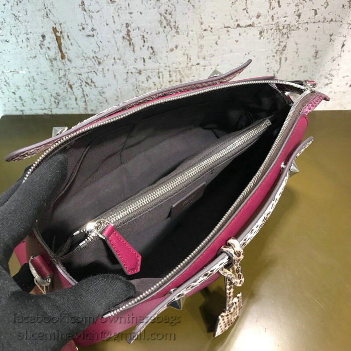 Fendi By The Way Regular Boston Bag Burgundy F871491