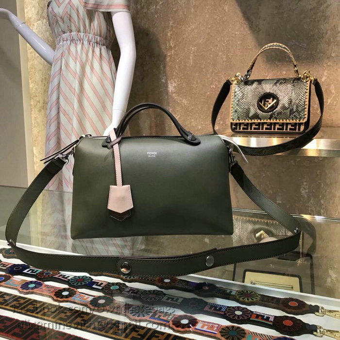 Fendi By The Way Regular Boston Bag Green and Black F81491