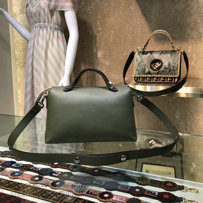 Fendi By The Way Regular Boston Bag Green and Black F81491