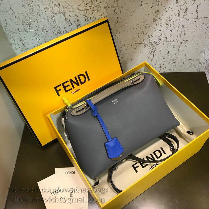 Fendi By The Way Regular Boston Bag Grey and Beige F81491