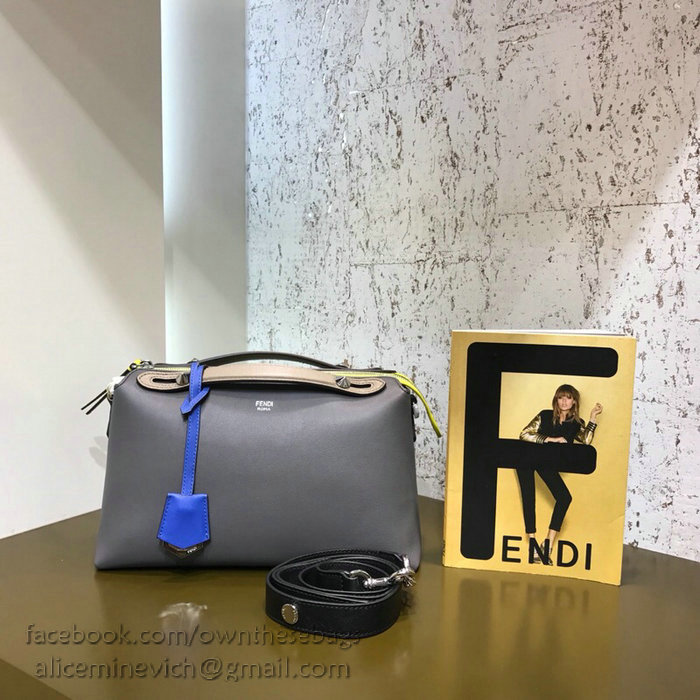 Fendi By The Way Regular Boston Bag Grey and Beige F81491