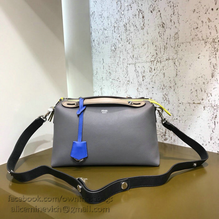 Fendi By The Way Regular Boston Bag Grey and Beige F81491