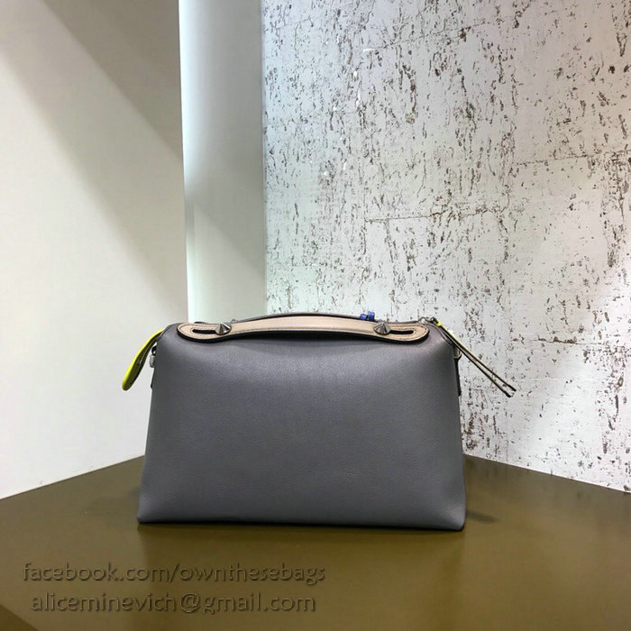 Fendi By The Way Regular Boston Bag Grey and Beige F81491