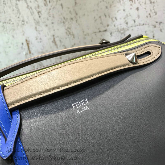 Fendi By The Way Regular Boston Bag Grey and Beige F81491