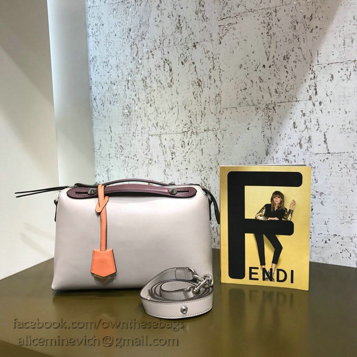 Fendi By The Way Regular Boston Bag Off-white and Coffee F81491