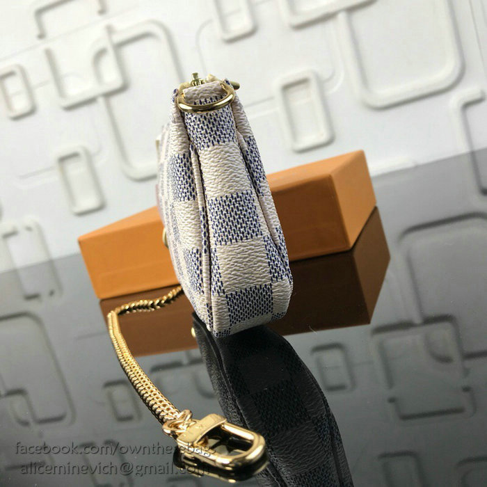 Louis Vuitton Damier Azur Canvas Mini Pochette Accessoires N64451