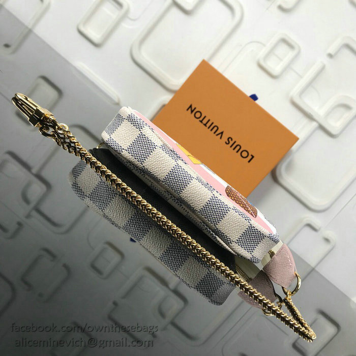 Louis Vuitton Damier Azur Canvas Mini Pochette Accessoires N64451