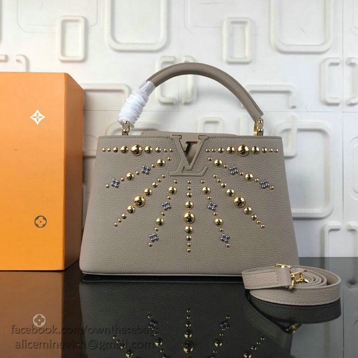 Louis Vuitton Taurillon Leather Capucines BB Grey M48865