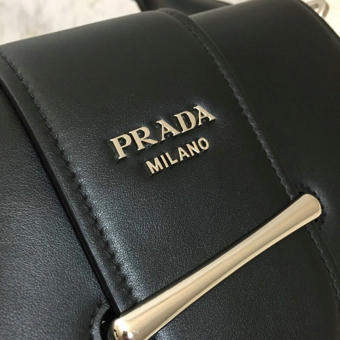 Prada Sidonie Leather Shoulder Bag Black 1BD168