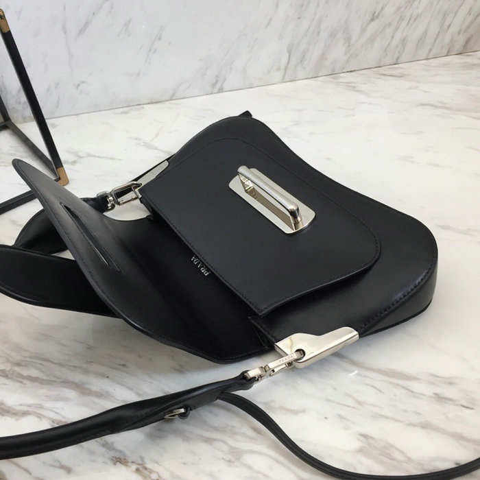 Prada Sidonie Leather Shoulder Bag Black 1BD168