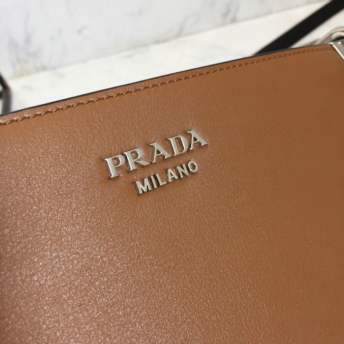 Prada Sidonie Leather Shoulder Bag Brown 1BH111