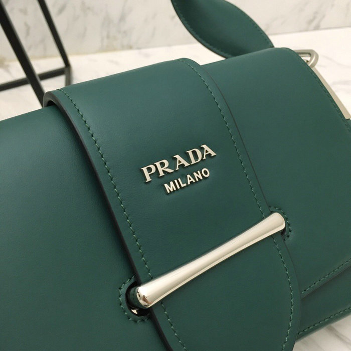 Prada Sidonie Leather Shoulder Bag Green 1BD168