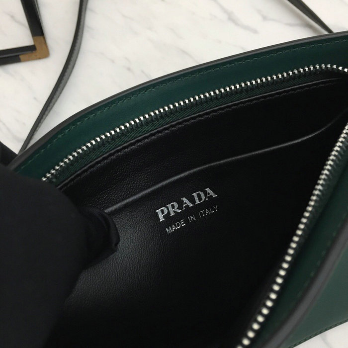 Prada Sidonie Leather Shoulder Bag Green 1BH111