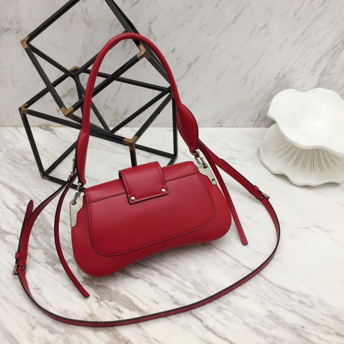 Prada Sidonie Leather Shoulder Bag Red 1BD168