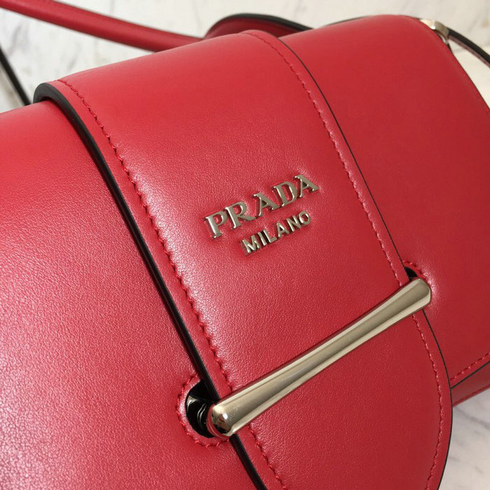 Prada Sidonie Leather Shoulder Bag Red 1BD168