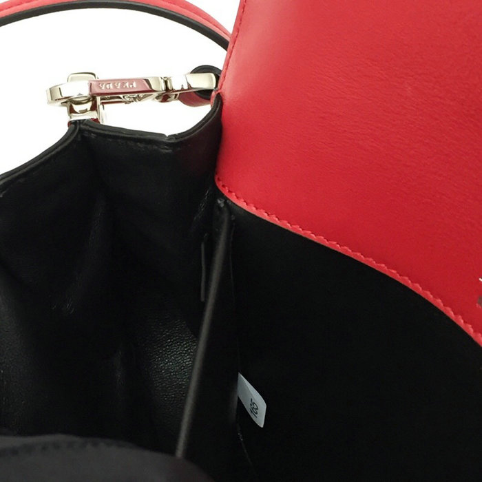 Prada Sidonie Leather Shoulder Bag Red 1BD168