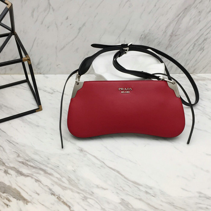 Prada Sidonie Leather Shoulder Bag Red 1BH111