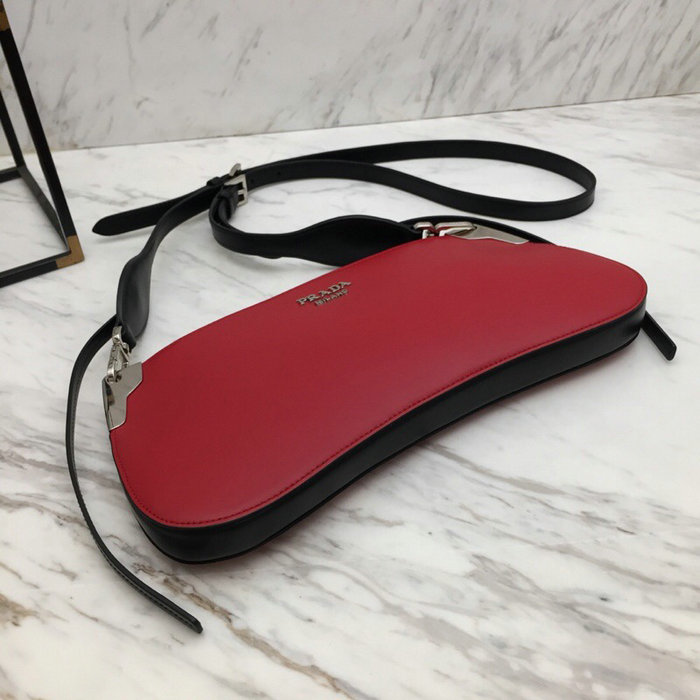 Prada Sidonie Leather Shoulder Bag Red 1BH111