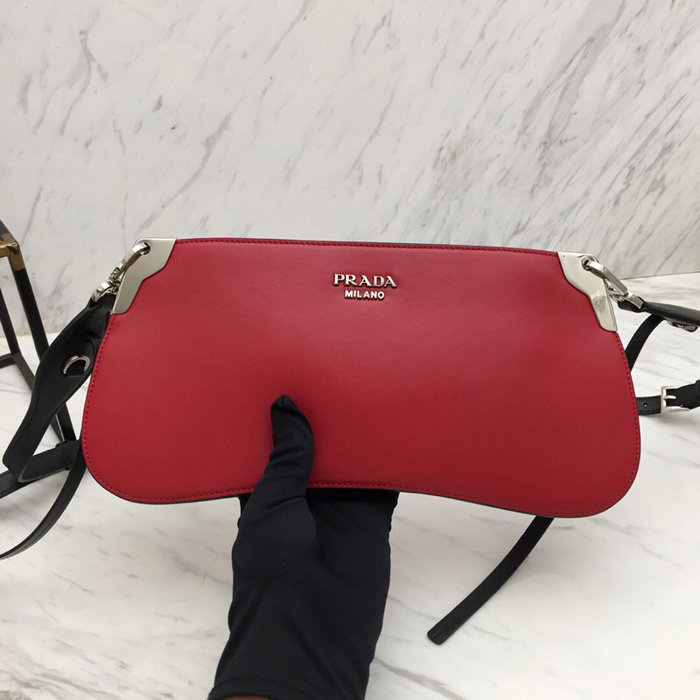 Prada Sidonie Leather Shoulder Bag Red 1BH111