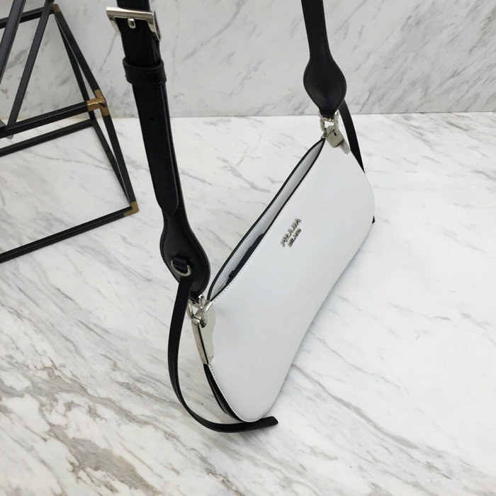 Prada Sidonie Leather Shoulder Bag White 1BH111