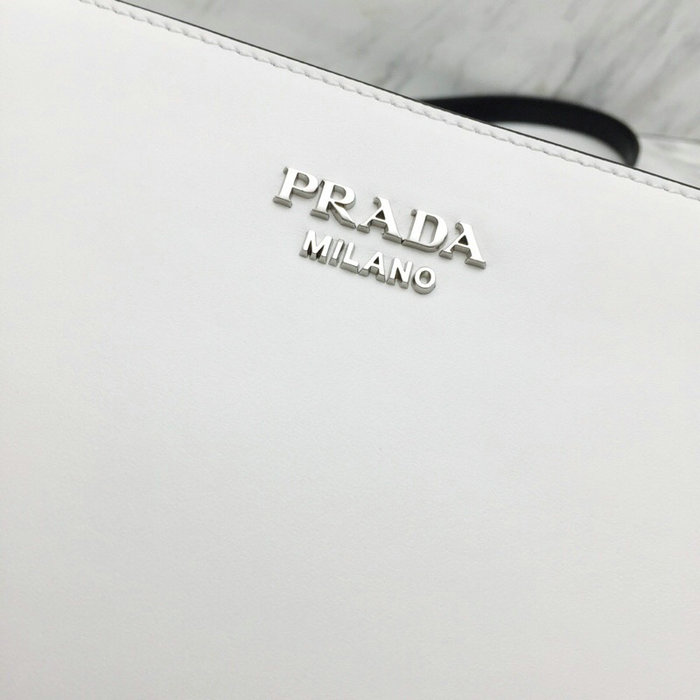 Prada Sidonie Leather Shoulder Bag White 1BH111