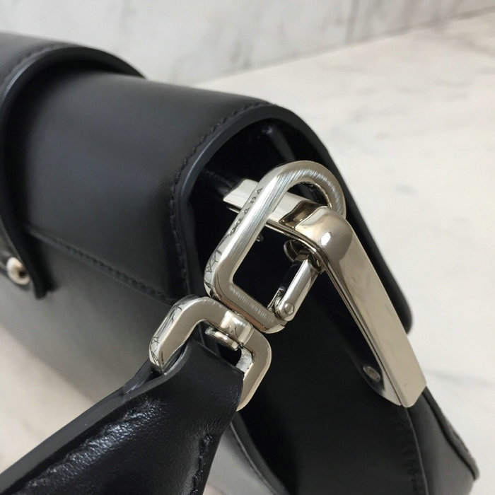 Prada Sidonie Two-tone Leather Shoulder Bag Black 1BD168