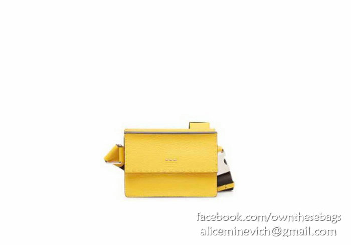 Fendi Calfskin Messenger Bag Yellow F86731