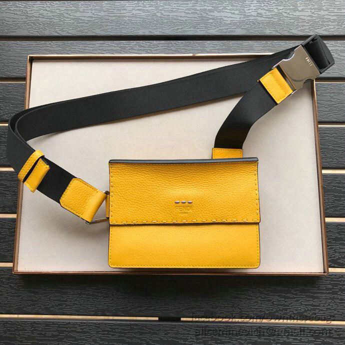 Fendi Calfskin Messenger Bag Yellow F86731