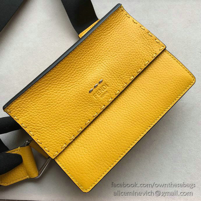 Fendi Calfskin Messenger Bag Yellow F86731