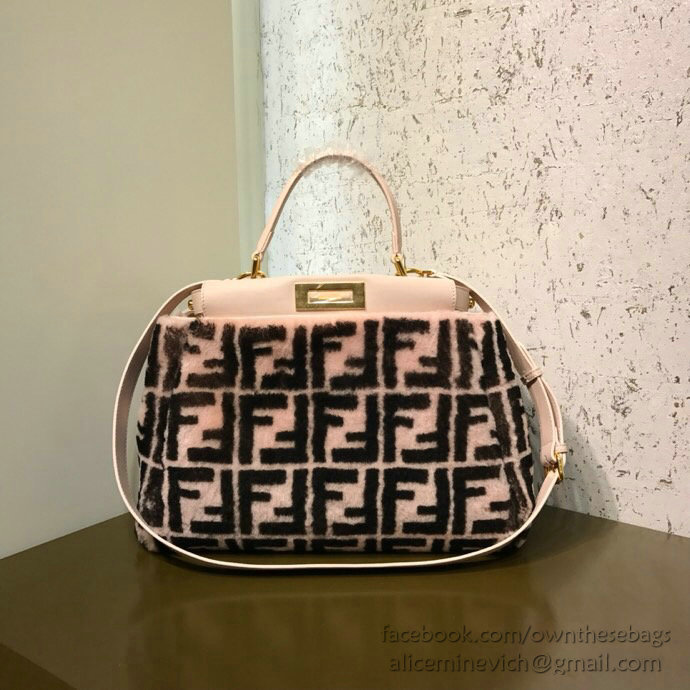 Fendi Wool Peekaboo Bag Pink F880251