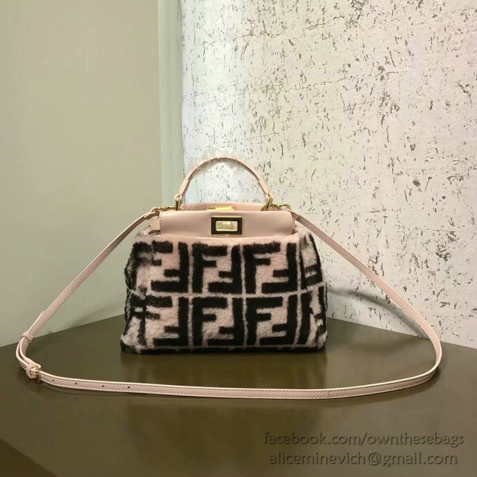 Fendi Wool Peekaboo Bag Pink F880251