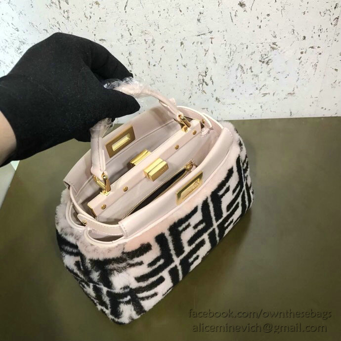 Fendi Wool Peekaboo Bag Pink F880251