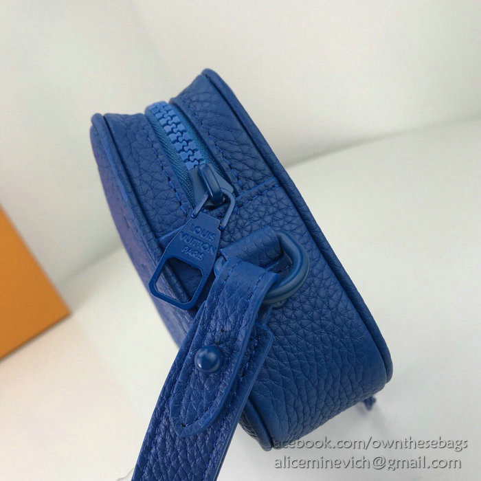 Louis Vuitton Calfskin Clutch Blue M44458