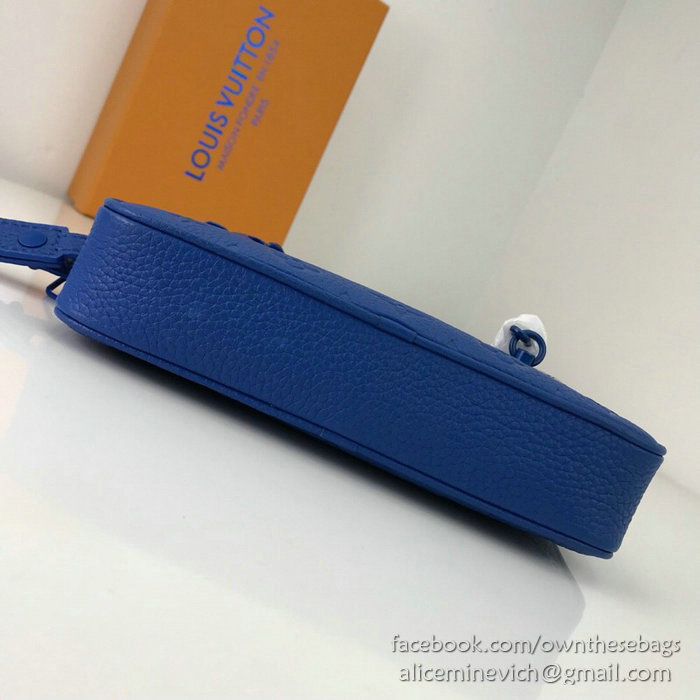 Louis Vuitton Calfskin Clutch Blue M44458