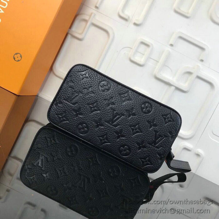 Louis Vuitton Calfskin Clutch Noir M44458