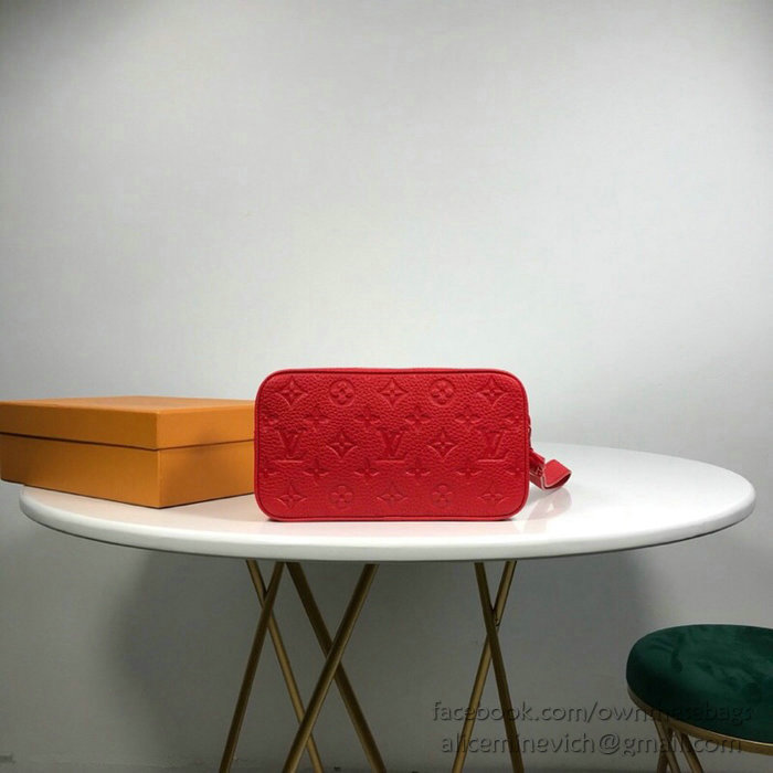 Louis Vuitton Calfskin Clutch Red M44458