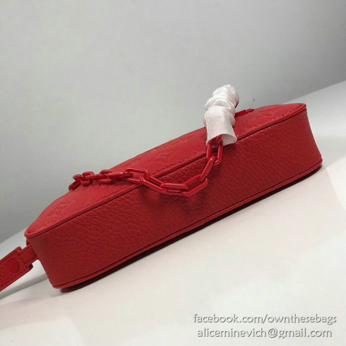 Louis Vuitton Calfskin Clutch Red M44458